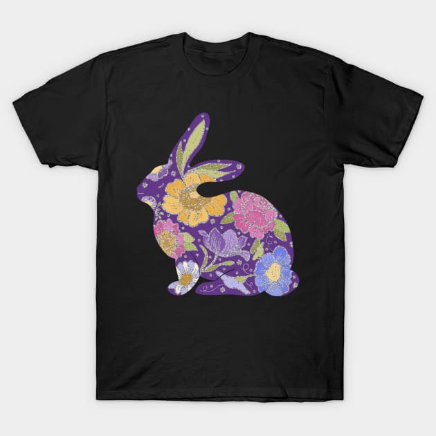 Virginia the Floral Bunny T-Shirt by MarcyBrennanArt